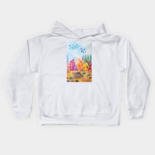 Colorful Coral underwater Kids Hoodie